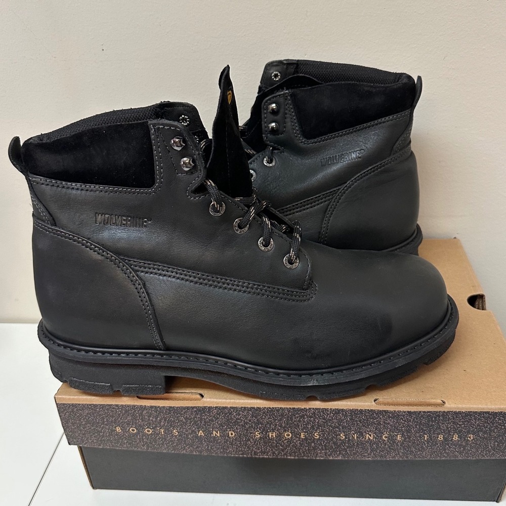 Wolverine Durashock Fusion 01720 Mens 12 3E Black Leather Steel Toe Work Boots